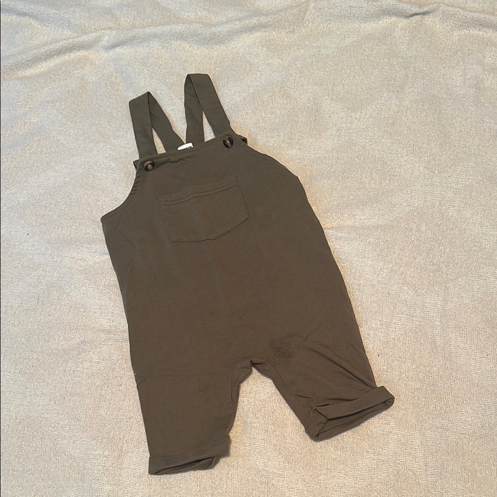 SHEIN Kids Olive Green/Brown Overalls